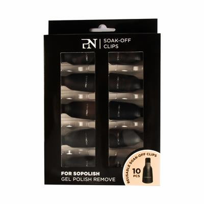 Gjenbrukbare soak-off clips